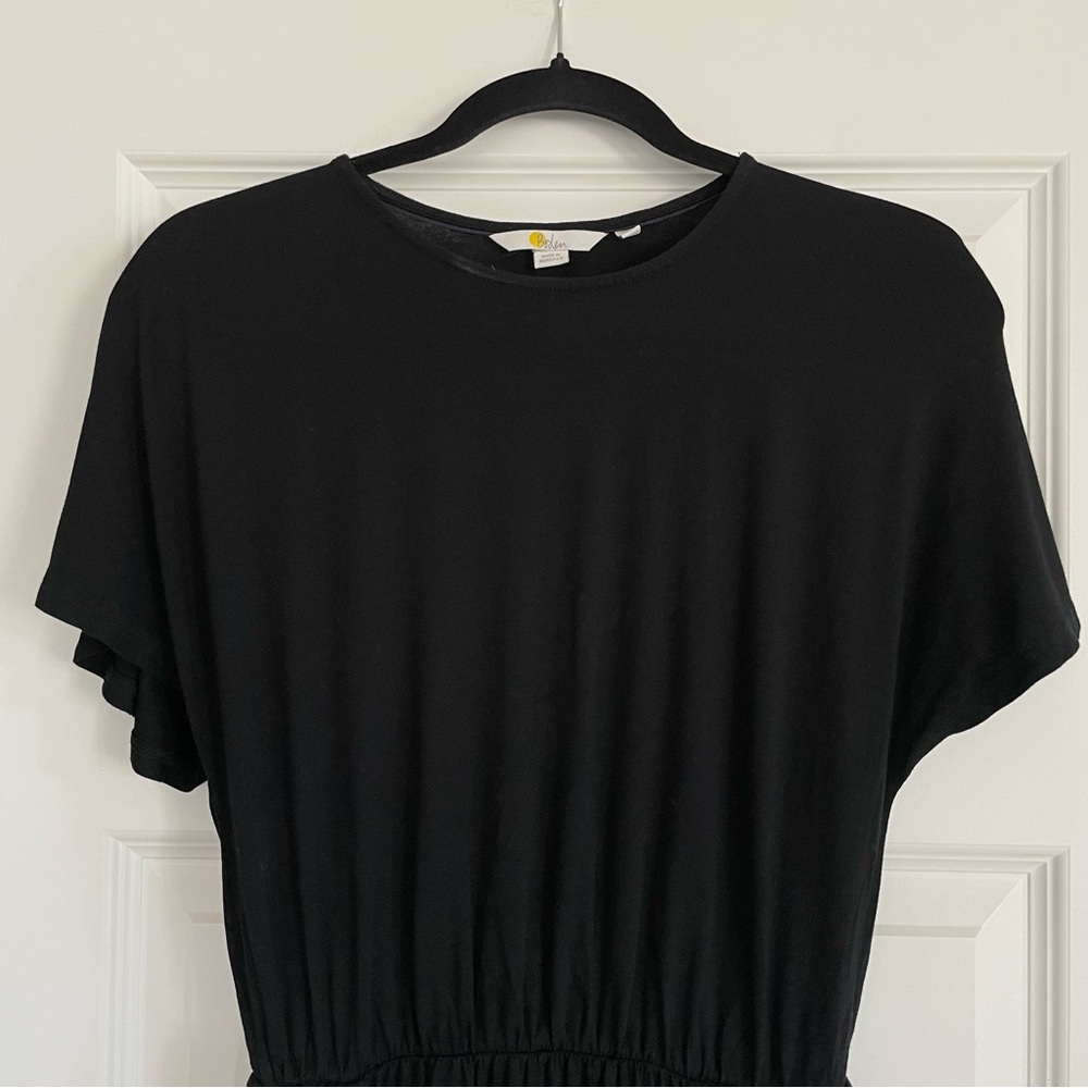 Boden Jersey Black Mini Fit and Flare Dress Size 6P - Picture 2 of 6